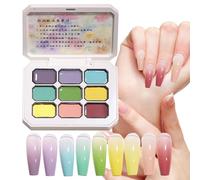 Gel Nail Paint | No Smudging Nail Polish with 9 Colors,3D Molding Stamping Polish Sculpting Tool for Beginners Women Home Family