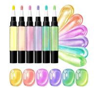 Gel Nail Pens 6pcs - s Varnish Pen, Quick Dry Easy Draw Decor Tools for Manicure Design Beauty Home Salon Travel Use Beginner Friendly Kit 5ml