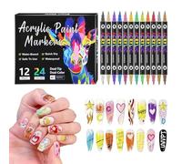 Gel Nail Pens, Double Tip Manicure Quick Drying Accessories | 12 Colours Nail Pens - For Beginners Teenagers Women Girls Home Salon Manicure Party Exercise Project
