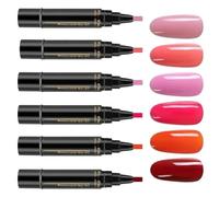 Gel Nail Pol1sh Pens, Three In O-ne Nail Varnish Markers, Quick Dry Manicure Tools, Six Colour O-ne Step Nails Painting Set With No Base Coat Required, Simple Diy Nails Art Supplies For Home
