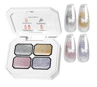 Gel Nail Polish, 4 Colours, Nail Design Gel for Women, Long-Lasting Nail Cosmetics with Manicure Colour Gradient Varnish for Sociable Meetings, Travel and Weddings