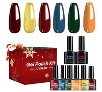 Gel Nail Polish | 6-Color Winter Gel Nail Polish | Quick Dry Long-Lasting Cosmetics Manicure Supplies for Women Mother Wife Girlfriend Professionals