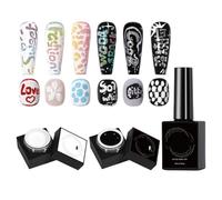 Gel Nail Polish - Base Coat Poking Gel Kit | Quick Curing Manicure Polish | Multifunctional Shimmer Polishing Kit | For Women Girls Beginners Home Salon Drawing Lace Wave Women Girl Collection