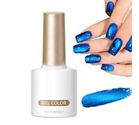 Gel Nail Polish Blue - 10 ml Glitter Quick Drying Glossy Coating, Quick Drying Gel Nail Polish with Magnet - For Women Teenagers Ladies Girlfriend Manicure Travel Event Stage Pe