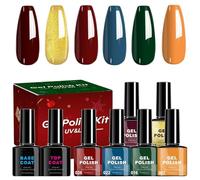 Gel Nail Polish - Fingernail Polish for Long Lasting Wear, Quick Dry with Manicure Art Cosmetics, Perfect for Christmas, Wedding, Beach, Dating, Commuting, Travel, Home Use, 6 Color