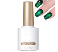 Gel Nail Polish, Magnetic Manicure Color System, Emerald Green Cats Eye Effect, Soak Off Formula with Shimmer Finish, Nails Art Category Styling Tool, Professional Look for Women Technicians Home