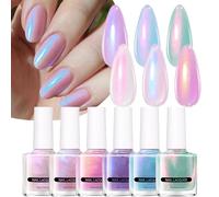 Gel Nail Polish Pearl, Quick Dry Gel Colours for Nails - Shimmer Manicure Drawing Set, Decorative Fingernail Colours for Women Girls Making them Thicker, Healthier and Less Prone to Brun