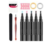 Gel Nail Polish Pen, 5X Nail Paint, Quick-Drying Nail Polish, Manicure Nail Pens, Convenient Nail Pens Manicure, Easy To Use, Portable for At Home Nail Care Salon