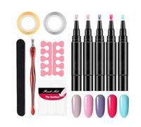 Gel Nail Polish Pen, 5X Nail Paint, Quick-Drying Nail Polish, Manicure Nail Pens, Convenient Nail Pens Manicure, Easy To Use, Portable for At Home Nail Care Salon