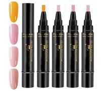 Gel Nail Polish Pen Set - Set of 4 Gel Pens for Nail Design, Decoration Kit for Styling on Travel, Dates, Holidays and Daily Use