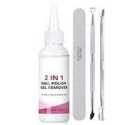 Gel Nail Polish Remover Kit - Easy Quick Remove Gel Nail - Gel Polish Acrylic Nail & UV Gel Removal - 100ml Liquid with File, Cuticle Pusher, Scraper Tools for DIY Home Manicure Care Do Not Hurt Nails