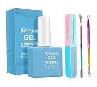 Gel Nail Polish Remover Kit, Fast Gel Polish Remover, 15ml Magic Nails Clean Liquid with Cuticle Pusher Scraper File