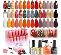 Gel Nail Polish Set 21+4 Festive Blooming Gel with Marble & Glitter Designs Elegant Holiday Nails with Base Coat, Glossy/Matte Top Coat & Liner Brush Salon DIY Party Nail Art Gifts for Women