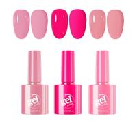 Gel Nail Polish Set, 3 PCS Light & Hot Pink Nail Varnish Set, UV Gel Nail Polishes, UV LED Soak Off Nail Polish Sets, Long Lasting Chip Resistant Nail Art Salon DIY Home, Gift for Women & Girls