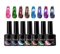 Gel Nail Polish Set - 8 Colors C-at Eye Gel Polish Magnetic Glitter Gel Nail Polisher, Galaxy Cat E-ye Set Soak Off N/ail Art Manicure Professional Manicure Tools For Wedding Party Travel Daily