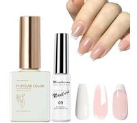 Gel Nail Polish Set for French Manicure French White,Nude Jelly Gel Color Set White Liner Nail Color Painted Manicure Tips Soak off UV/LED, Jelly Gel Polish for Women DIY Tip-Enhanced Nails