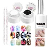Gel Nail Polish Set - Professional Base Coat Formula for Smooth Application, High Gloss Finish with Lace Drawing Function, Gel for Creative Fingernail Styling, 10 Ml Bottle