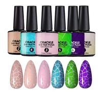 Gel Nail Polish Set,UV LED Lamp Women's Crackle Fingernail Base Top Gel - Smooth Texture Nail Polish Glue for Traveling Business Trip Home School