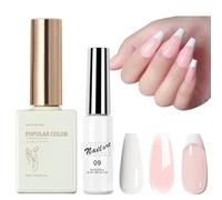 Gel Nail Polish Set - White, Nude, Pink Jelly Gel Polish for French Manicure - UV/LED Soak Off, DIY French Tips