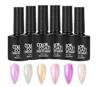 Gel Nail Polishing Kit 6 Color Pearl Quick Dry Long Lasting Paint
