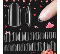 Gel & nail Short Oval Shape 500Pcs Clear Soft Gel Tips for Soak-Off Easy Extensions Acrylic Press-On DIY Nails