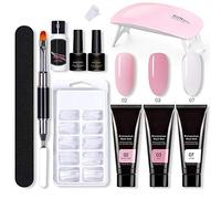 Gel Nail Starter Kit, Nail Manicure Salon Set,Professional UV Gel Nail Builder Nail Art Tools Set Quick Nail Builder Enhancement Easy Polygel Kit for Starter and Technician