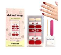 Gel Nail Sticker - 14 Piece Art Decals, Chip-Resistant Gel Polish Strips for Creativity, No Lamp Needed Kit, Nail Accessory with Salon-Quality Finish, Nails Fun Art for Christmas, and Decorations