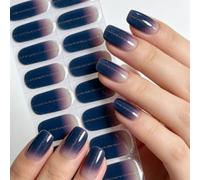 Gel Nail Stickers Glitter Semi Cured Gel Nail Strips Wraps, 20 Pcs Kit with File & Stick Hight Quality, Long Lasting 2 Weeks Easy DIY Application UV Light Required (MY010)