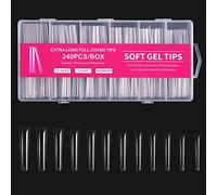 Gel Nail Tips Coffin Half Cover/Full Cover Press on Nail Tips Soak Off Extensions Ballets False Nails Soak Off Extensions Gel