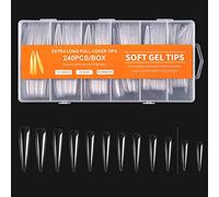 Gel Nail Tips Coffin Half Cover/Full Cover Press on Nail Tips Soak Off Extensions Ballets False Nails Soak Off Extensions Gel