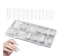 Gel Nail Tips - Soft Gel Full Cover Nail-Tips | Long Acrylic False French Nails Traceless Full Cover Nails System Form | For Fake Finger Toes Home Professional Salon Beauty Personal Care