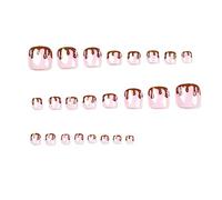 Gel Nail Wraps Short On Toenails Square False Toenail Glossy Cute Acrylic Toe Nails Full Cover Feet Toe Nail For Women And Girls 24pc 1ML Nails Glue on (A, One Size)