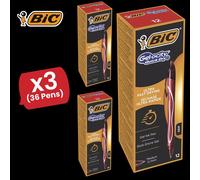 Gel-ocity Quick Dry Med Rollerball Red PK12 - 3 Packs Bic Multi One Size