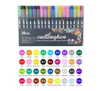 Gel Outline Marker Pens Glitter & Metallic 36 Pack - Markers - Office Supplies