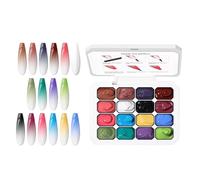 Gel Paint 16 Colors Patting Gradient French Manicure Art Palette | Nail Gel for Travel Party Studio Salon Home Girls Women Beginners