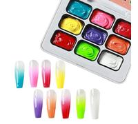 Gel Paint 9 Color Palette Shape Patting Manicure Art