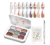Gel Paint for Nails - 9 Colors Nail Gel Paint Palette for Women,Long Lasting Fingernails Gradient Polish with Sponges for Home Salon Traveling Beach Wedding Dating