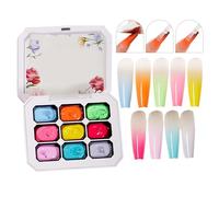 Gel Paint for Nails Art 9-Colors Gradient Sponge Pat No Wipe DIY Drawing