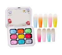 Gel Paint for Nails Art 9-Colors Sponge Pat Gradient DIY Drawing Art