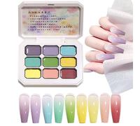Gel Paint for Nails - No Smudging Nail Polish with 9 Colors | 3D Sculpting Tool Palette Molding Polish for Professional Women Beginners Salon Home
