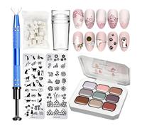 Gel Paint Kit - Carved Gel with Builder Hard Solid Transparent | Large Capacity Hard Transparent for Nails | Creative Manicure Set with Sponges and Selection Tools