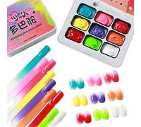 Gel Paint - Palette, Nine Color Set, Shape Patting Design Kit, Manicure Creative Tool, Drawing Collection, Beauty Decoration Supply | Home Salon Practice for Beginners Women girls