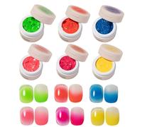 Gel Paint - Pastel Gel Nail Polish | Pastel Nail Polish Kit | 6 Colors Solid Sponge Pat | Beetles Polish Set | Candy Macaroon Collection Required Soak Off UV/LED For S