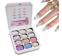 Gel Palette 12 Colours - UV LED Pudding Varnish | The thick pudding provides leak-proof, highly pigmented 3D art and gentle gradients for beginners and salons.