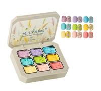 Gel Patting, 9 Colors Solid Gel Polish with Sponge for Spots - Long Lasting Solid Rainbow Manicure for Women and Girls on Birthday