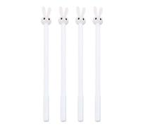 Gel Pen Comfortable Grip Quick-Drying Ergonomic Pen 4pcs Cute Rabbit Design Gel Pens Quick-Drying Ultralight Non-Slip Comfortable Grip Ink Pens White