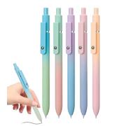 Gel Pen Set | Fine Tip Liquid Writing Pens | Quick Drying Set of 5 for School, Journaling & Notes