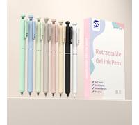 Gel Pens, 0.5 mm(8 Pcs)Quick-Dry Black Ink Pens, Fine Point, Smooth Writing Pens, Ballpoint Pens for Journaling, No Skipping, Cute Aesthetic Office and School Supplies, Gifts for Women