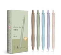 Gel Pens, 5Pcs 0.5mm Retractable Quick Dry Black Ink Fine Point Rolling Ball Gel Pen for School Office Home Supplies, Cute Aesthetic pens for Journaling Note Taking, Gifts for Women and Men Teachers