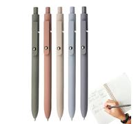 Gel Pens - 5x Black Ink Click Pen | 17g Fine Tip Pens, Quick Drying Ink Fine Tip, Smooth Writing Marking Pen, Soft Barrel Clicker Set For Creating Clear Notes Journaling Study And Meetings